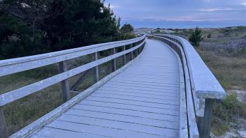 Wooden path to beach